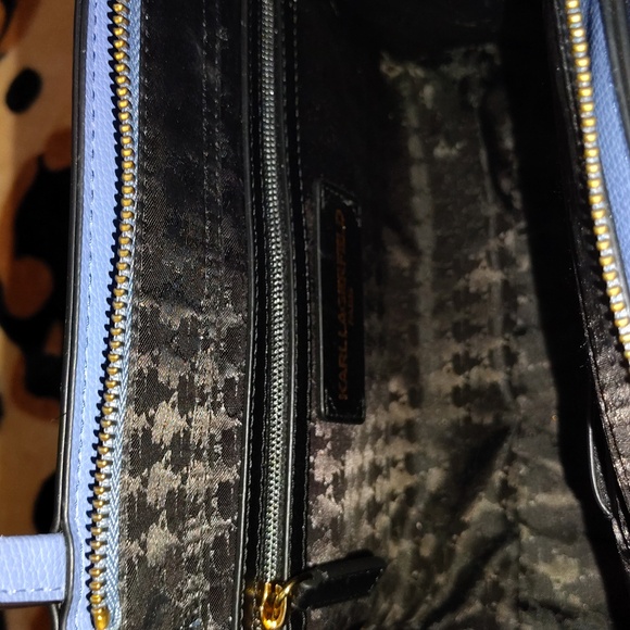 Karl Lagerfeld Navy Tote with Gold and Red Accents - Picture 6 of 9